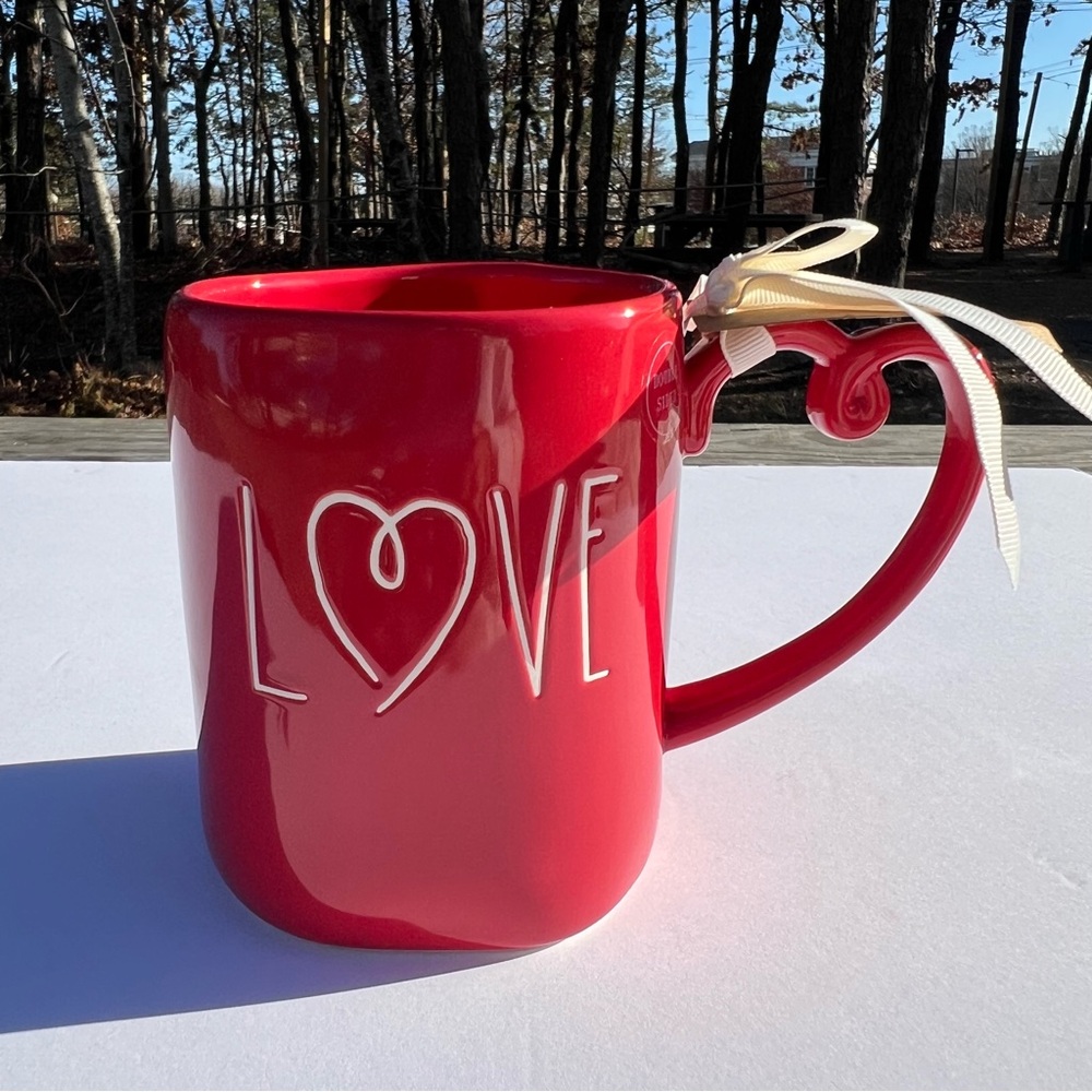 ❤️☕️ Rae Dunn Red LOVE Mug – Red Ceramic with Heart & Love details